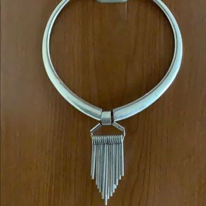Silver fringe necklace